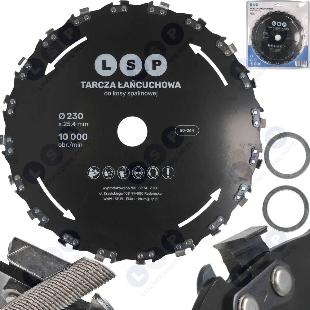 Rezný kotúč s reťazou pre krovinorezy na kríky, stromy, lesné húštiny